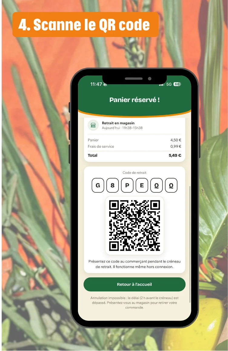 Étape 4 : scanne le QR code au retrait